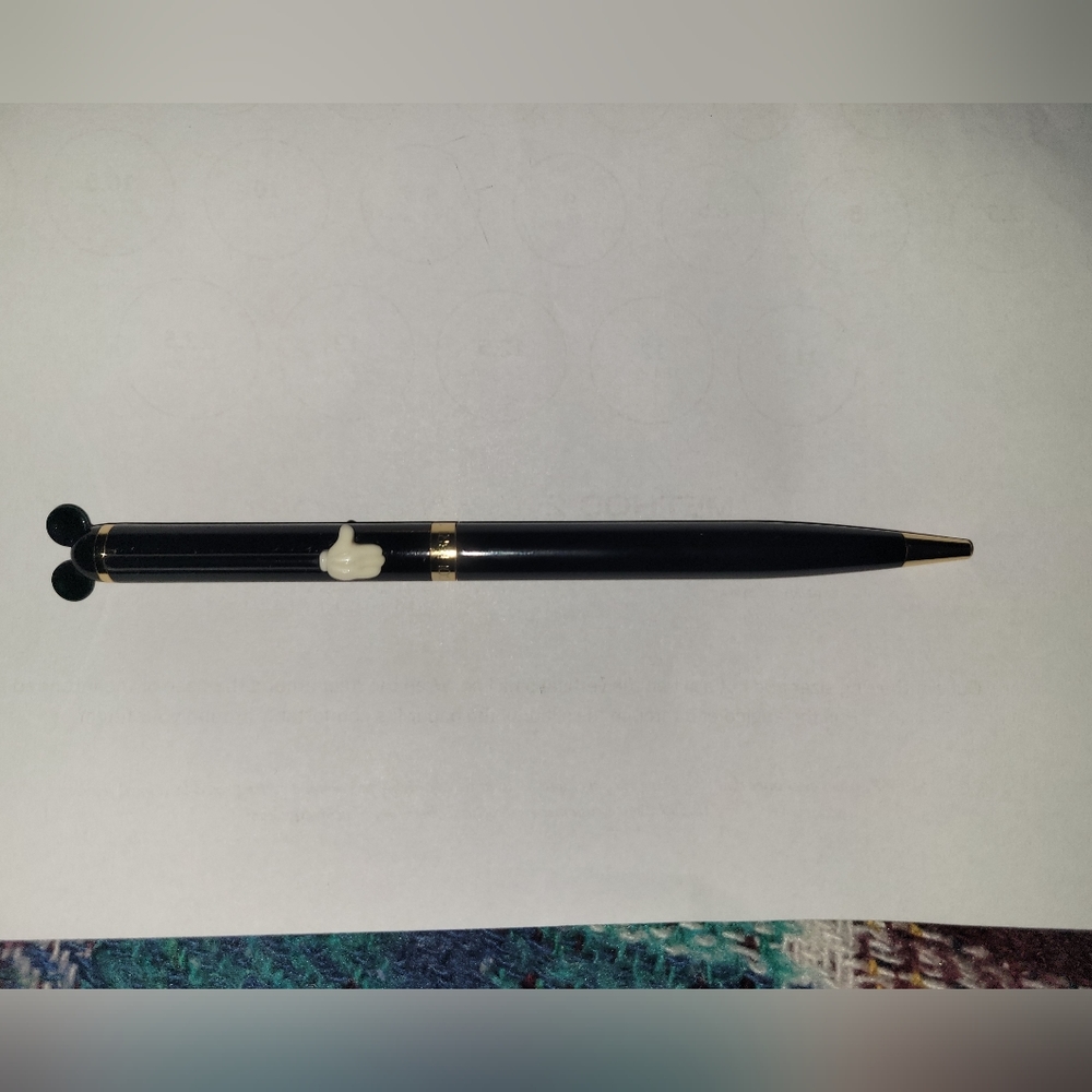 Vintage Colibri Disney Pen Black/Gold + Mickey Mouse Ears White Glove